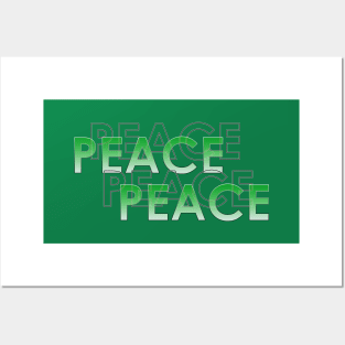 Peace in green color Posters and Art